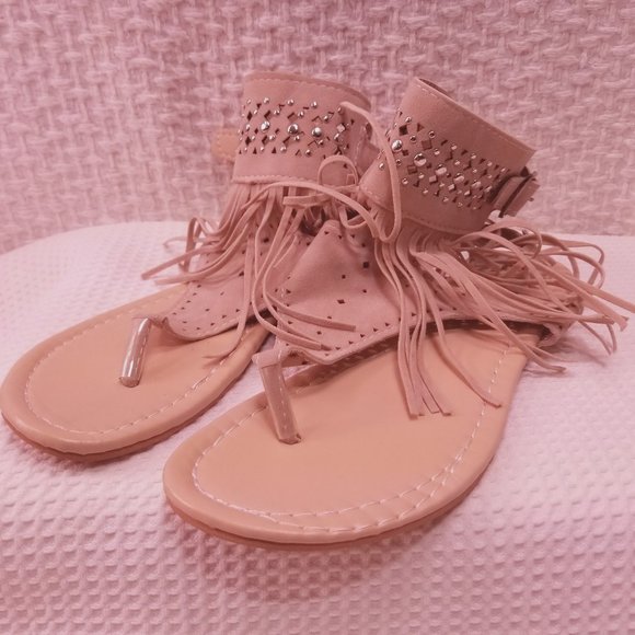 Women's Flat Thong Sandal Gladiator Style Size 9.5 - Picture 7 of 8
